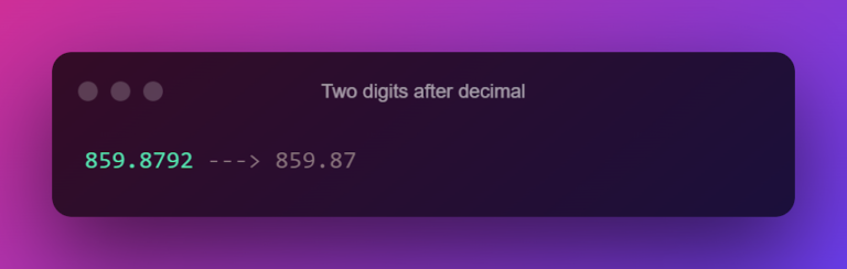 How to get two digits after decimal point?