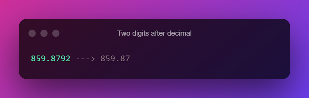 Two digit after decimal point